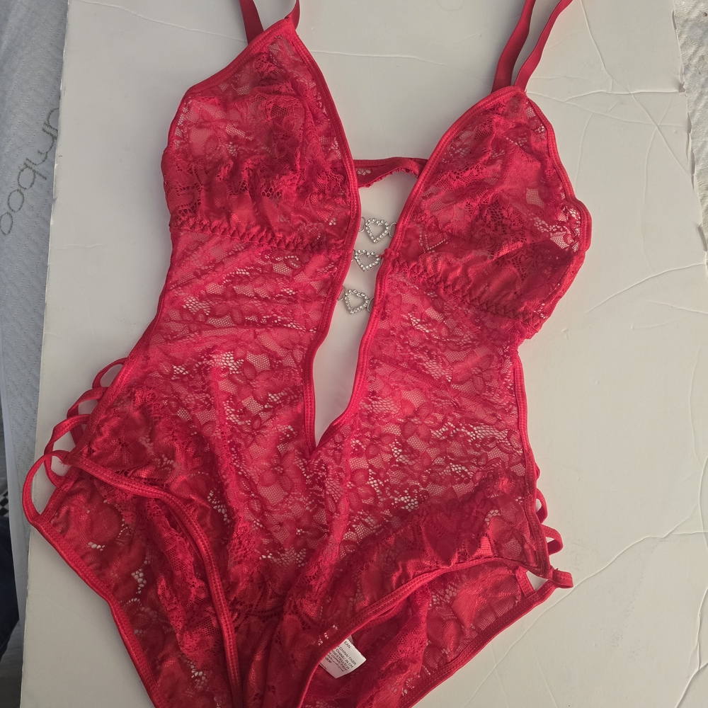 SHEIN Red Lace Chemise